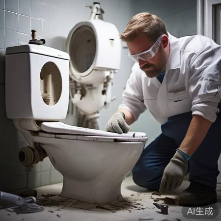 拆旧马桶，管道螺丝卸下