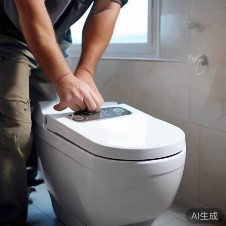 专业师傅快速安装智能马桶