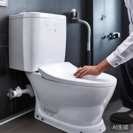 师傅细心安装智能马桶