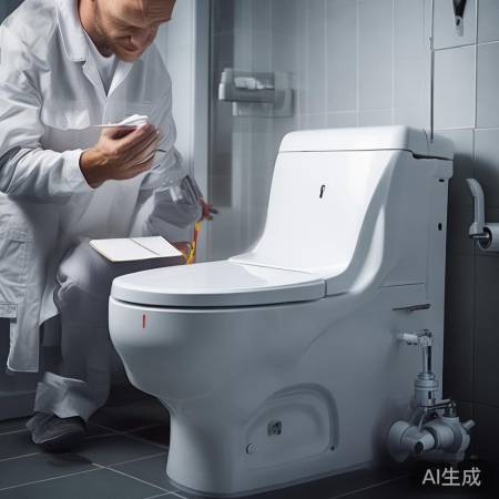“师傅量尺寸,安装智能马桶”